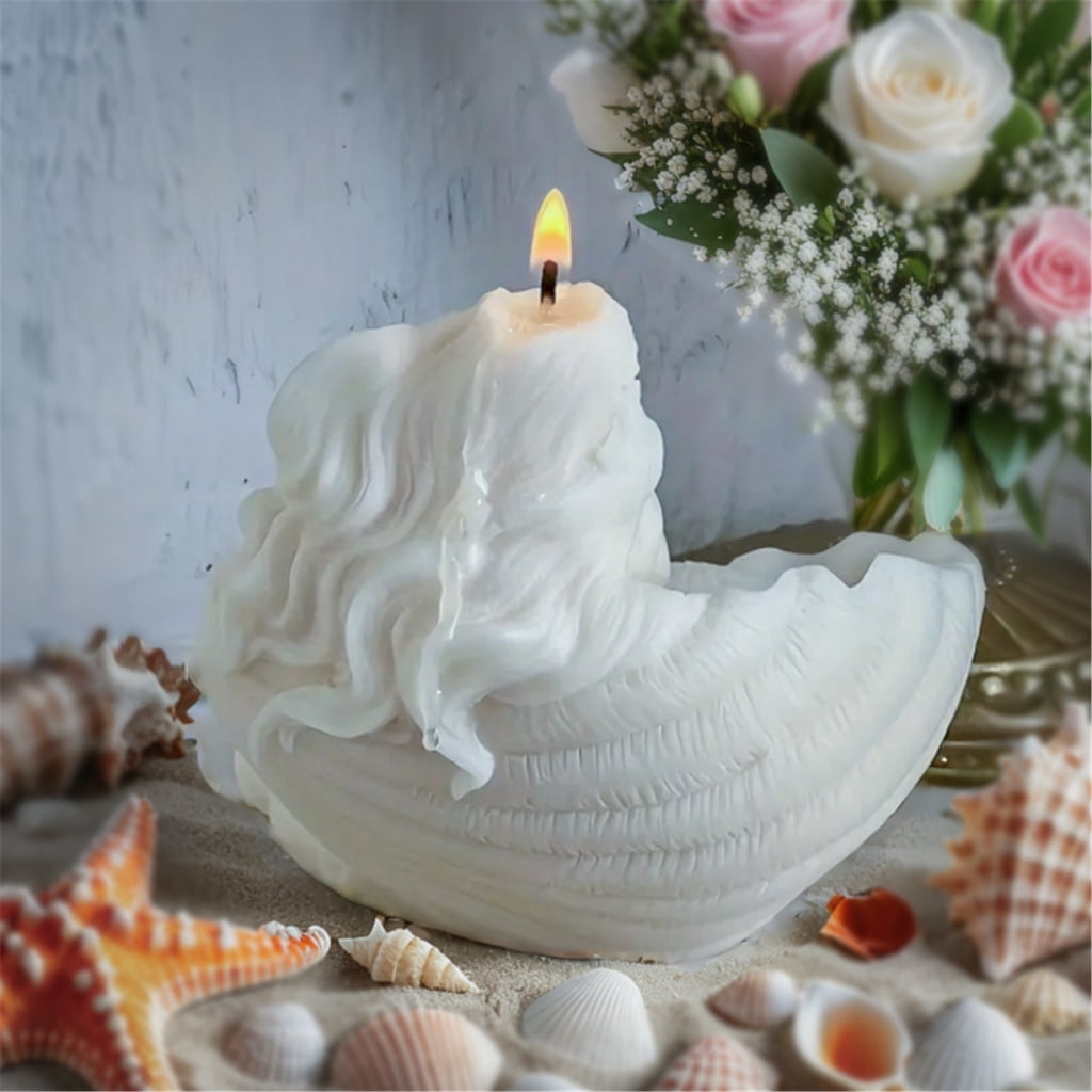 DIY Shell Mermaids Candle Silicone Mold Unique Shell Mermaids Candle Making Mold Easy to Clean Silicone Accessory Mold