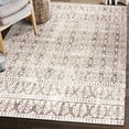 thumbnail image 2 of ReaLife Rugs Machine Washable Printed Luna Tribal Stripe Light Beige Ivory Eco-friendly Recycled Fiber Area Runner Rug (7'6" x 9'6"), 2 of 7