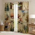 thumbnail image 2 of Erosebridal Rustic Cabin Window Curtains Jungle Bears Curtains & Drapes Country Nature Blackout Curtains Bear Paw Print Moose Butterlfy Fish Curtains Vintage Mountain Pine Tree,38x45 inch, 2 of 6
