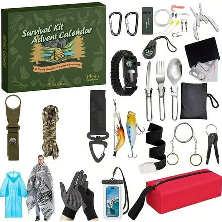 24-in-1 Multipurpose Survival Tool Kit for Outdoor Enthusiasts