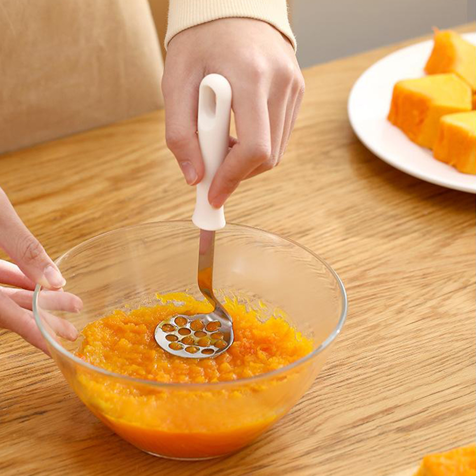 Presse-purée Manuel En Inox - Compact 29,5x14,5x9,2 Cm, Ergonomique, Facile à Nettoyer, Pour Légumes Et Fruits