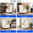 thumbnail image 4 of FLEXISPOT Wingback Recliner Chair for Adults, Mid Century Pushback Accent Chair, Tufted Upholstered Single Sofa Armchair for Living Room, Bedroom, Study (White), 4 of 8