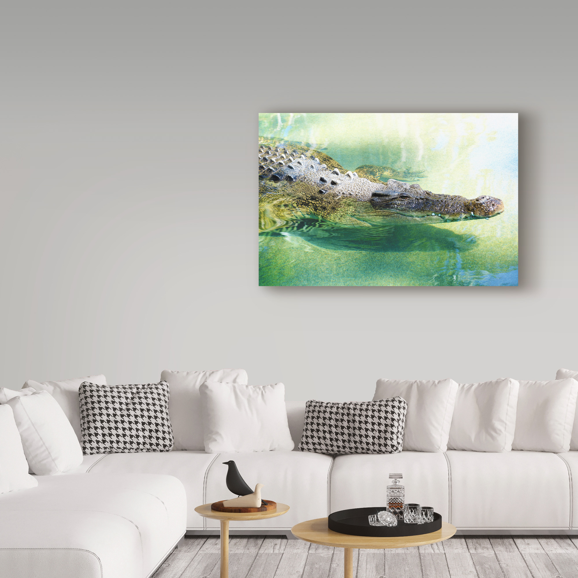 Trademark Fine Art 'Alligator In Water' Canvas Art by Incredi