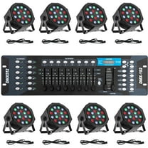 SHZOND LED Stage Lights with DMX Control, 8 Pack 18x3 W RGB Par Lights, Versatile DJ Light with Sound Activated for Stage Uplighting, Party Events, Dance, Clubs,Music Shows,Wedding