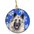 thumbnail image 1 of Belgian Tervuren Winter Snowflakes Holiday Ceramic Ornament, 1 of 1
