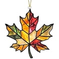 thumbnail image 2 of Small Maple Leaf Acrylic Sun Catcher 8cm, Painted Glass Fall Hanging Decor for Window Balcony, Autumn Pendant for Thanksgiving Courtyard Wall Home Decor, 2 of 5