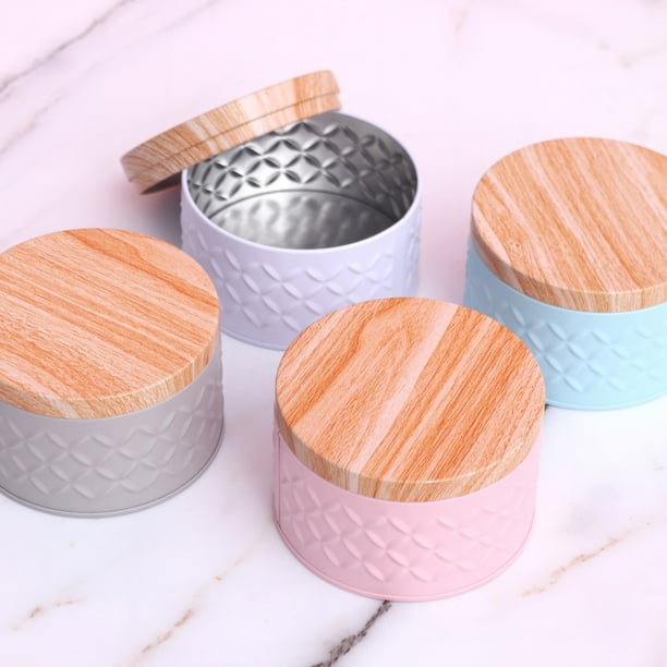 Trayknick Storage Tin Box Easy Opening Multi color Round Shaped