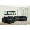 thumbnail image 2 of Contemporary Home Living 173" Madison Dark Gray 7-Piece Modular Sectional Sofa Chaise with USB, 2 of 7