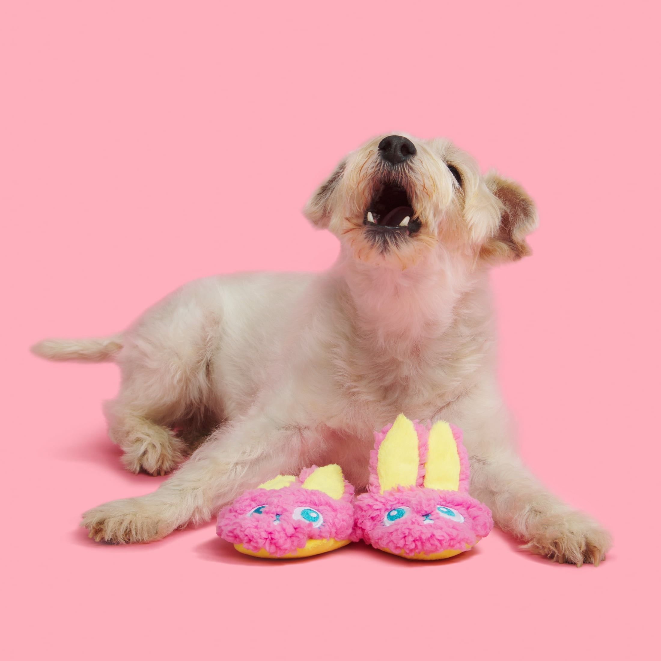 BARK Flopsy and Bobpsy Slippies Dynamic Duo Dog Toys, Barkfest in Bed, For Extra Small to Small Dogs