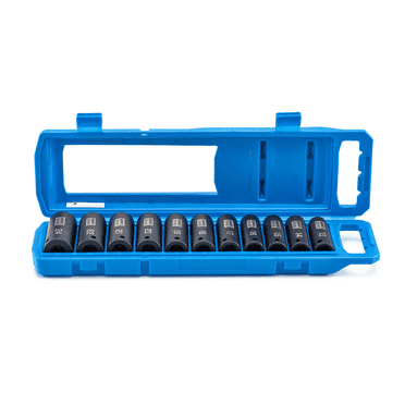 HART 11 Piece 1/2" CR-MO Impact Rated Socket Set, Metric Sockets