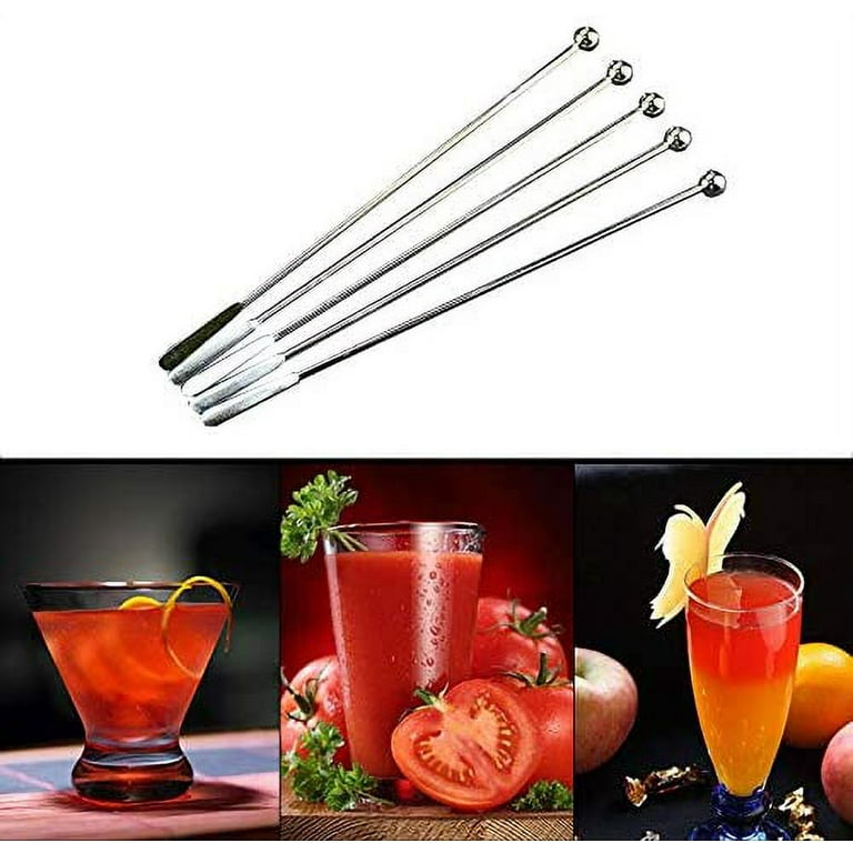 10pcs Swizzle Sticks Metal - Stainless Steel Mixing Cocktail