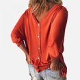 thumbnail image 2 of WBQ Womens Summer Tops V Neck Batwing 3/4 Sleeve Shirt Casual Loose Tunic Tee T-Shirt, 2 of 5