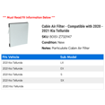 thumbnail image 2 of Cabin Air Filter - Compatible with 2020 - 2021 Kia Telluride, 2 of 2