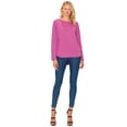 thumbnail image 3 of ZAMONG Women's Long Sleeve French Terry Crew Neck Top, 3 of 5