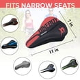 thumbnail image 4 of Bike Seat Cushion Bicycle Silicone Seat Breathable Padded with Rain Cover 11Inches X 7Inches Red, 4 of 7