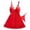 Red, variant on Women Sexy Embroidery Lingerie Set Pleated Babydoll Dress Lace Chemise Boudoir Outfits Thong 2 Piece Outfits
