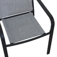 thumbnail image 7 of 5-Peices Outdoor Patio Dining Set Stacking Chairs and Round Glass Table Furniture Set for 4 Person, 7 of 7