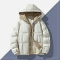 thumbnail image 5 of LpwkSSA Men's Puffer Hooded Jackets for Cold Weather Fashion Casual Solid Color Jacket with Pockets Long Sleeve Hooded Casual Outwear Coat White XXXL, 5 of 6