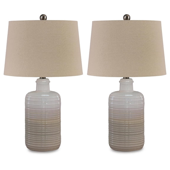 Signature Design by Ashley Casual Marnina Table Lamp (Set of 2) Taupe