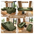 thumbnail image 5 of SEENYOO 133" Cloud Couch, Green Modular Sectional Sofa with 2 Ottomans, Corduroy Deep Seat for Living Room, No Assembly Required, 5 of 14