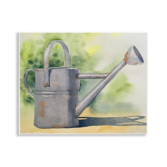 Stupell Industries Country Watering Can in Garden Country Charm Painting Unframed Art Print Wall Art, 14 x 11