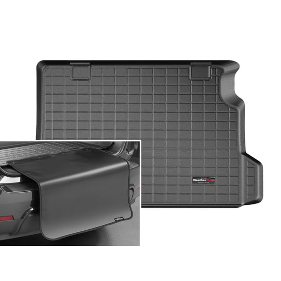 WeatherTech Cargo Trunk Liner with Bumper Protector compatible with 2020-2021 BMW X3 30e - Behind 2nd Row w/ Bumper Protector, Black