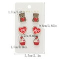 thumbnail image 2 of 6pcs Valentine’s Day Wooden Stud Earrings - 3 Pairs Heart-Shaped Rose Design, Personalized Dainty Earrings for Women, Romantic Valentine Gift for Girlfriend, Sister or Friend, Daily Wear, C, 2 of 6