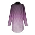 thumbnail image 4 of Weikingp Shirts for Women,Tops for Women Trendy Long Sleeve Fall Blouses Printed Turtleneck Top Loose Winter Shirts Cozy Lightweight T Shirts Womens Tops Tops for Women Trendy Clearance Purple 2Xl, 4 of 5