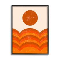 Stupell Indtries Warm Summer Sun Landscape Abstract Orange Mountain Hills,11 x 14,Design by Daphne Polselli