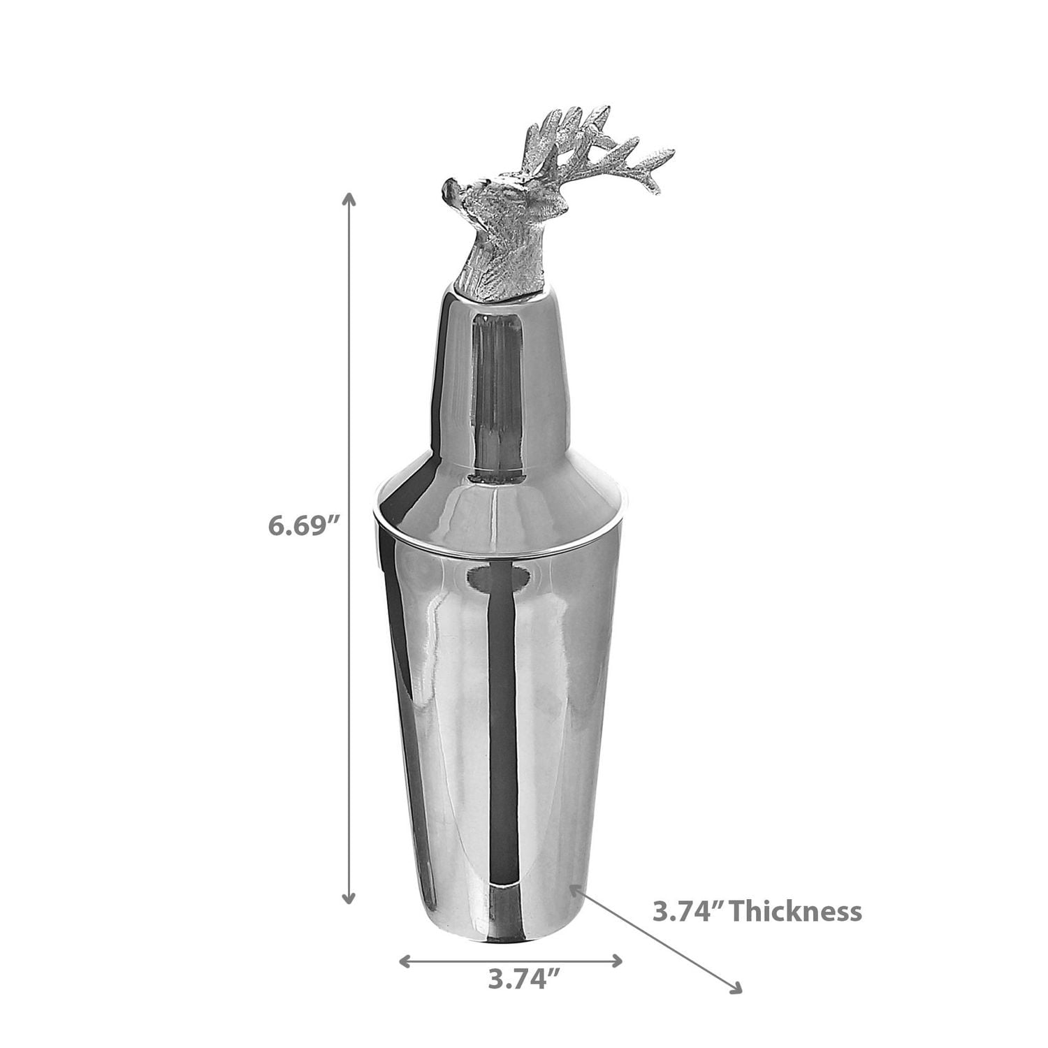 Stainless Steel Wine Tub With Reindeer 13.38"