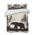 thumbnail image 2 of Quilts Twin Size, Black Bear Soft Comforter Bedding Set for Bed, Vintage Rustic Wildlife Forest Woodland Lightweight Quilted Bedspread with Pillow Cover(2 Pieces) for All Season, 68x86 Inch, 2 of 6
