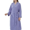 thumbnail image 3 of yunLCZ Womens Nightgowns Ladies Men Couple Cloth Robe Sleepwear White Blue Polyester Dressing Gown Kimono Bath Robe Bathrobe For Hotel Home Sleepwear, 3 of 4