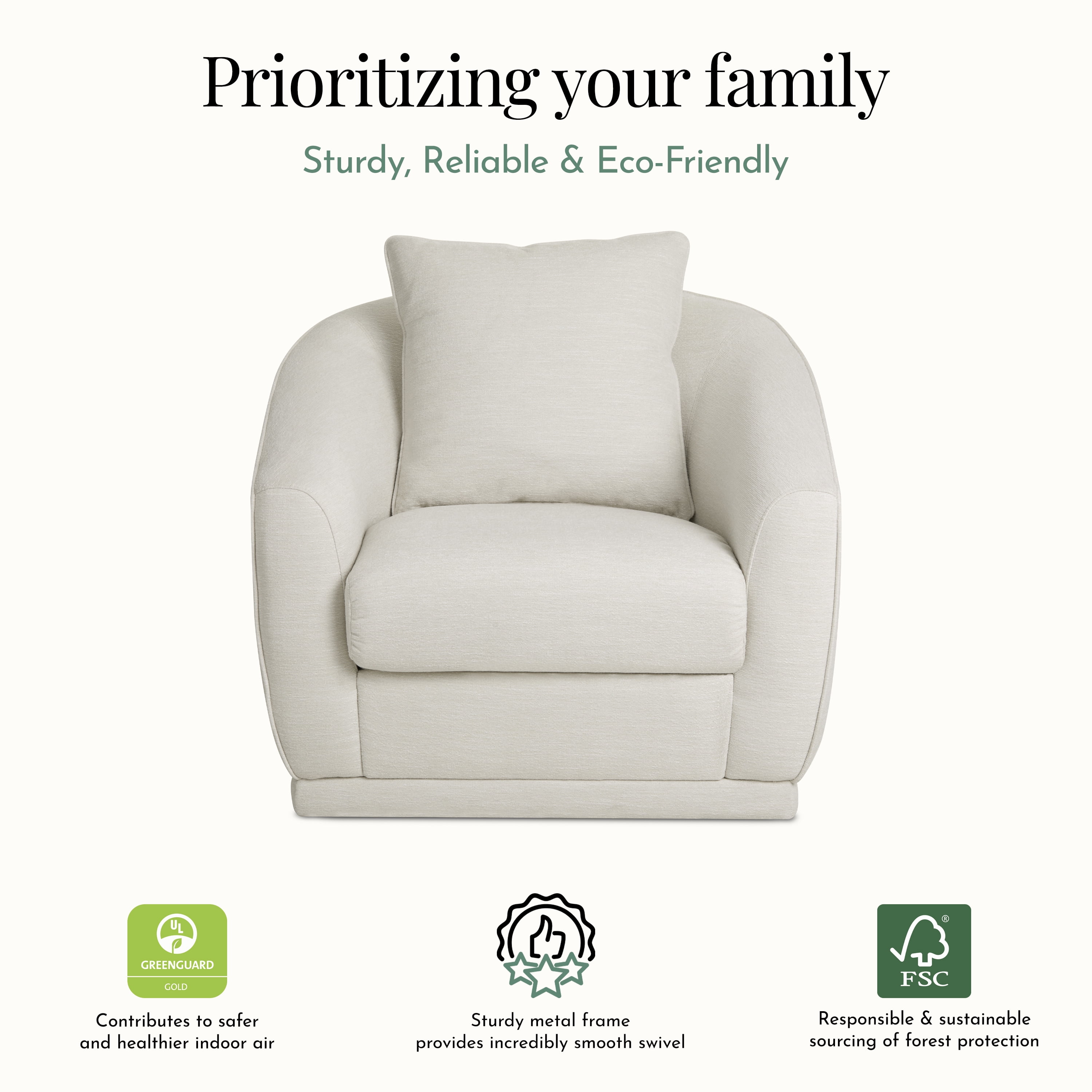 Evolur Magnolia Swivel Chair, Dandelion