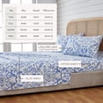 thumbnail image 5 of Great Bay Home Flower Printed Microfiber Sheet Set (Twin, Watercolor Flowers - Blue), 5 of 7