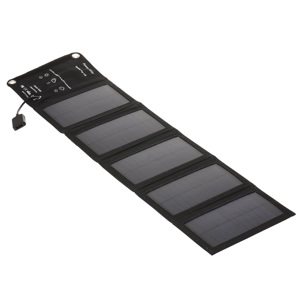 10W/5V Portable Solar With USB Port Foldable 5 Solar Panel Camping