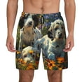 thumbnail image 2 of Picia Sunflower Field Spotted Dog pattern Mens Swim Trunks with Compression Liner Stretch Beach Shorts Quick Dry with Zipper Pockets No-Chafing Board Shorts-3X-Large, 2 of 9
