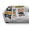 thumbnail image 3 of Fitness Soft Flannel Fleece Throw Blanket, Sports Affirmation Positive Words Typography Design Sneakers, Cozy Plush for Indoor and Outdoor Use, 50" x 60", Orange Yellow Black, by Ambesonne, 3 of 6