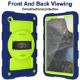 thumbnail image 2 of Allytech Shockproof Case for Samsung Galaxy Tab A9 8.7" 2023 SM-X110 X115, Rugged Shoulder Strap Rotating Stand Shoulder Strap Kids Friendly Bumper Heavy Duty Shockproof Case - Darkblue, 2 of 9