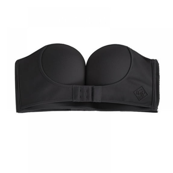 Taykoo Women Strapless Padded Bra Gather Bra Super Push Up Bra Sexy Lingerie Invisible Brassiere With Adjustable Shoudler Front Closure Bras