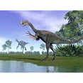 thumbnail image 2 of Two Gigantoraptor dinosaurs in a prehistoric environment Poster Print, 2 of 2