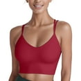 thumbnail image 5 of Sngxgn Sports Bras Padded Cropped Bras for Yoga Workout Fitness Low Impact(Red,XXL), 5 of 5