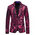 thumbnail image 4 of Men's Carnival Tie Dye Printed 2 Piece Suit Set Evening Performance Dress Slim 2 Button Blazer Pants Casual Floral Party Jacket, 4 of 9