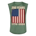 thumbnail image 3 of 250 Anniversary Usa Shirt for Men Patriotic Independence Day Shirts Sleeveless Crew Neck 1776 - 2026 Tank Tops Graphic Big and Tall Usa Flag T Shirts Army Green XL, 3 of 3
