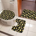 thumbnail image 5 of Summer Fruit Bathroom Rugs Set Lemon Watercolor Flower Leaf Black Background Non Slip Absorbent Soft Bath Mats 3 Piece Set with Bathroom Rug, U-Shaped Floor Mat, Toilet Seat Cover Small Size, 5 of 9