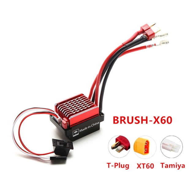 60A 60A Cepillado ESC Controlador de Velocidad Electrónica XT60 Enchufe 6V 2A Bec Reemplazo para 1/10 TRX4 TRX6 D90 HSP REDCAT 4WD CAR DE CONTROL Remoto
