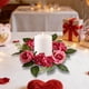 thumbnail image 5 of Corona De Velas De Plástico Con Rosas Simuladas Corona de rosas de seda roja para decoración de velas de boda, fiestas y ambiente festivo (1 unidad) JASKFLY, 5 of 9