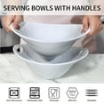 thumbnail image 4 of TP 11.5" Melamine Serving Bowl with Handles, 2-Piece Durable Mixing Bowl Salad Bowl for Party, Dishwasher Safe, White, 4 of 6