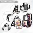 thumbnail image 3 of Kuiaobaty Fire Basketball Print Backpack and Pencil Case Set for Boys Clear Backpack and Lunch Bag Set See Through PVC Bookbag with Pencil Case for School, 3 of 5