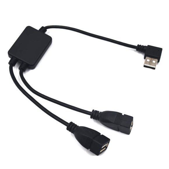 Kework Usb 2.0 Divisor 30Cm Cable Divisor Usb De Ángulo Izquierdo 2 Puertos Hub Usb 1 Macho A 2 Hembra Divisor De Extensión Cable Tipo Y (Ángulo Izquierdo)