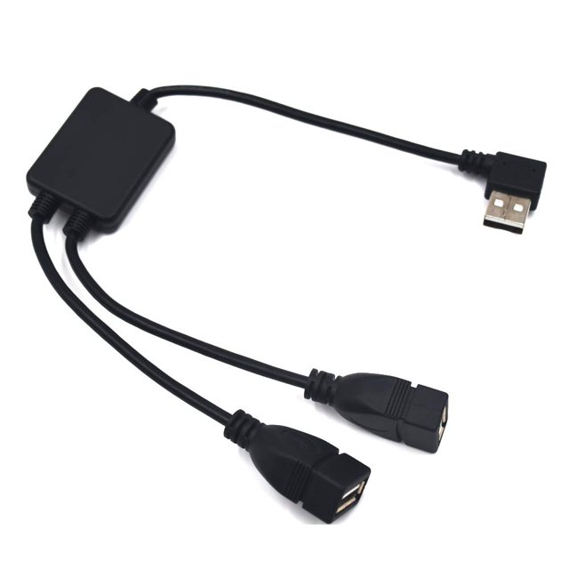 Kework Usb 2.0 Divisor 30Cm Cable Divisor Usb De Ángulo Izquierdo 2 Puertos Hub Usb 1 Macho A 2 Hembra Divisor De Extensión Cable Tipo Y (Ángulo Izquierdo)